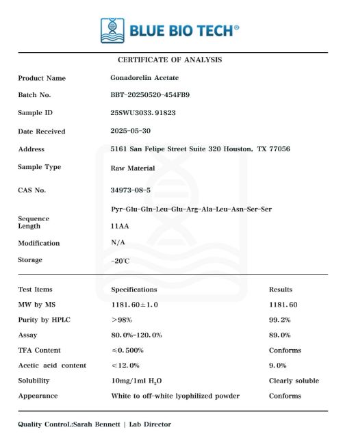 Picture of Gonadorelin Acetate – Synthetic GnRH Agonist