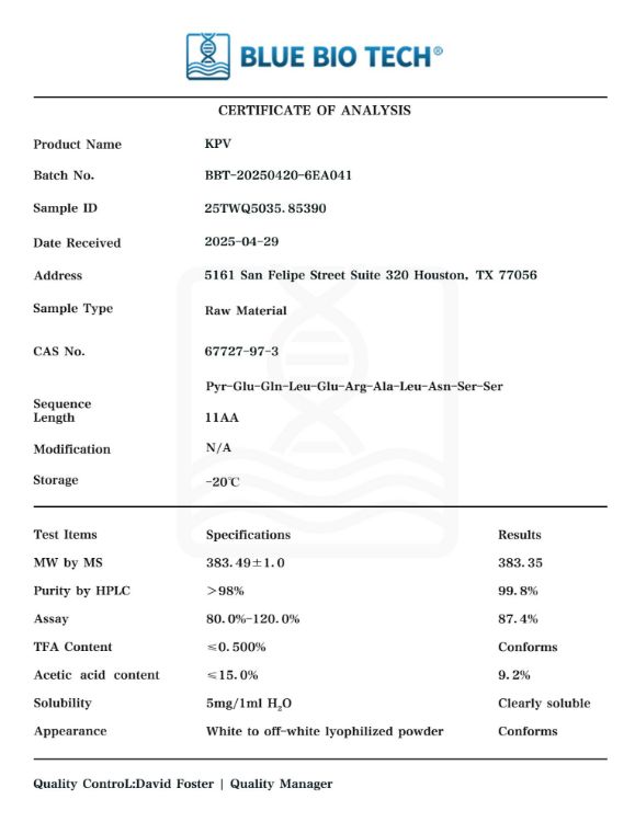Picture of KPV – α-MSH Fragment Anti-Inflammatory Peptide-10mg