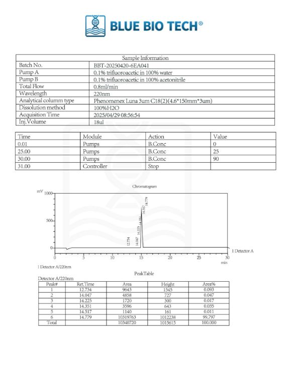 Picture of KPV – α-MSH Fragment Anti-Inflammatory Peptide-10mg