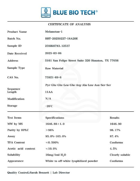 Picture of Melanotan-1 – α-MSH Analog-10mg