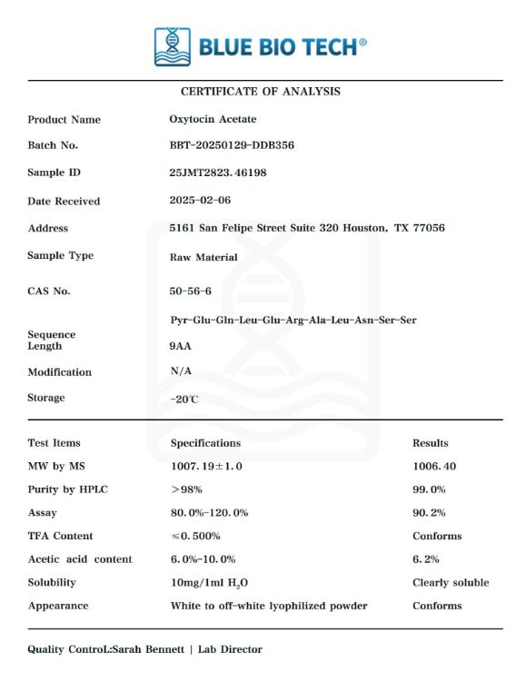 Picture of Oxytocin Acetate – Neuropeptide Hormone-2mg