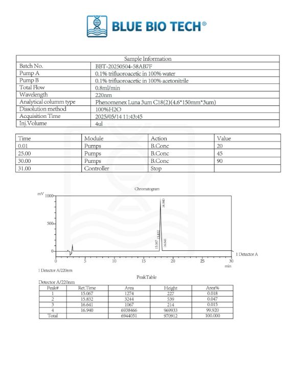 Picture of PT-141 (Bremelanotide) – Melanocortin Receptor Agonist-10mg